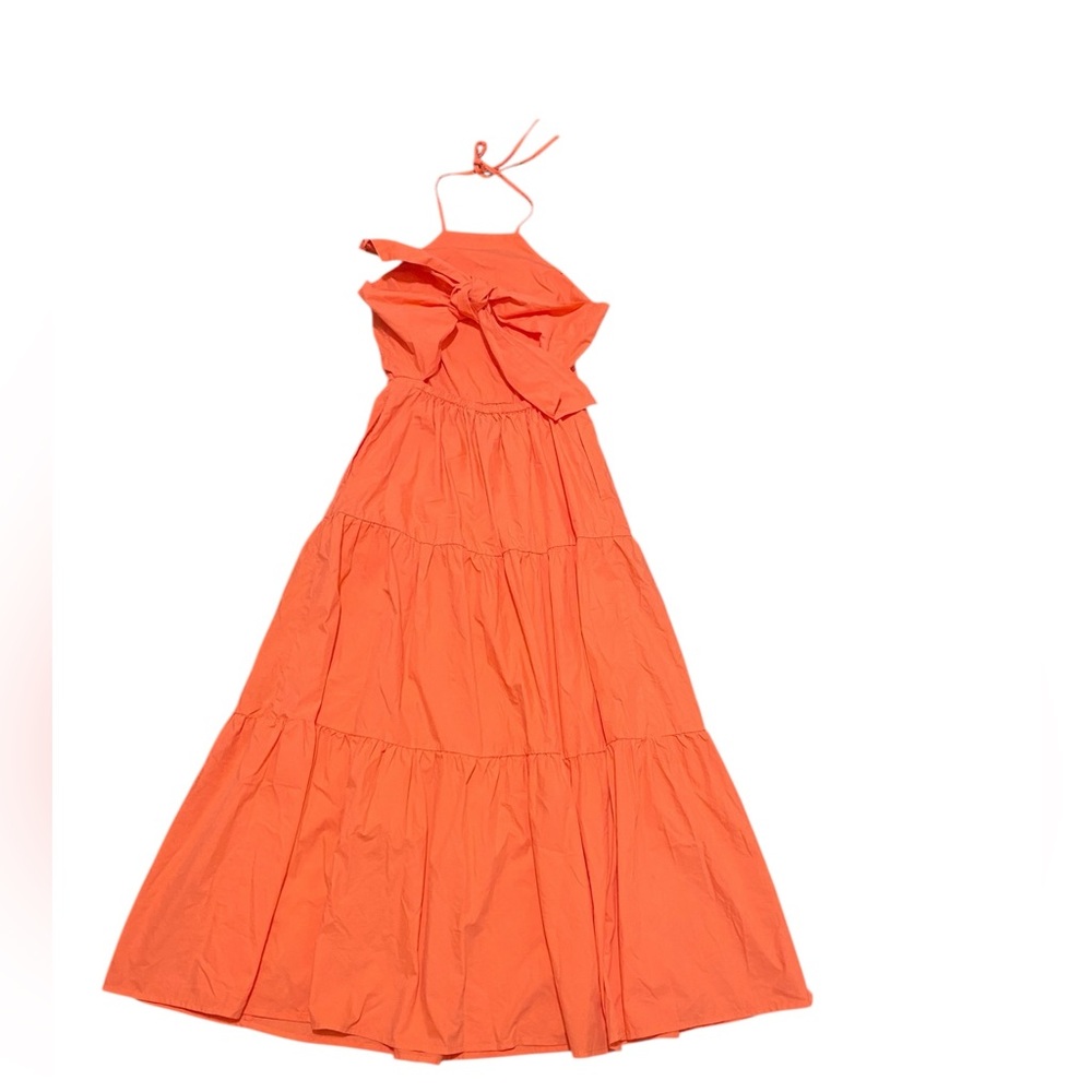 Gap Elegant Coral Halter Maxi Dress NWT color coral - Picture 3 of 4